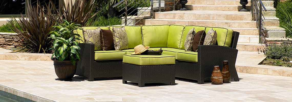 Bonita Collection - Sectional With Square 32" Ottoman in Java