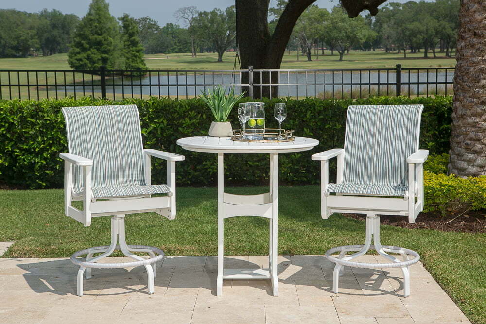 Counter height swivel chairs with 36" Round table
