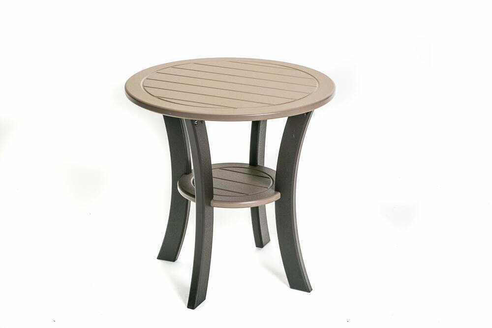 Round End Table with Shelf 18" x 18" x 20"