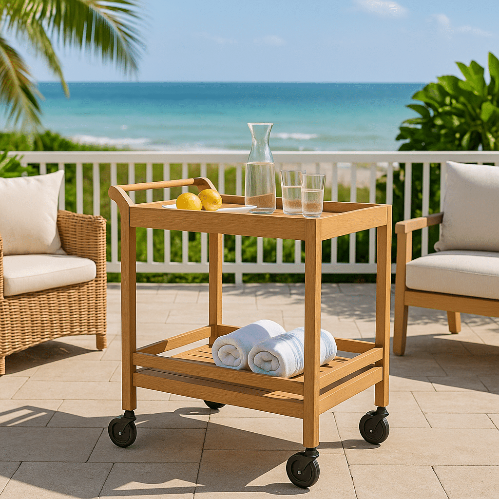 Outdoor Bar Carts for a late summer guest-ready South Florida patio