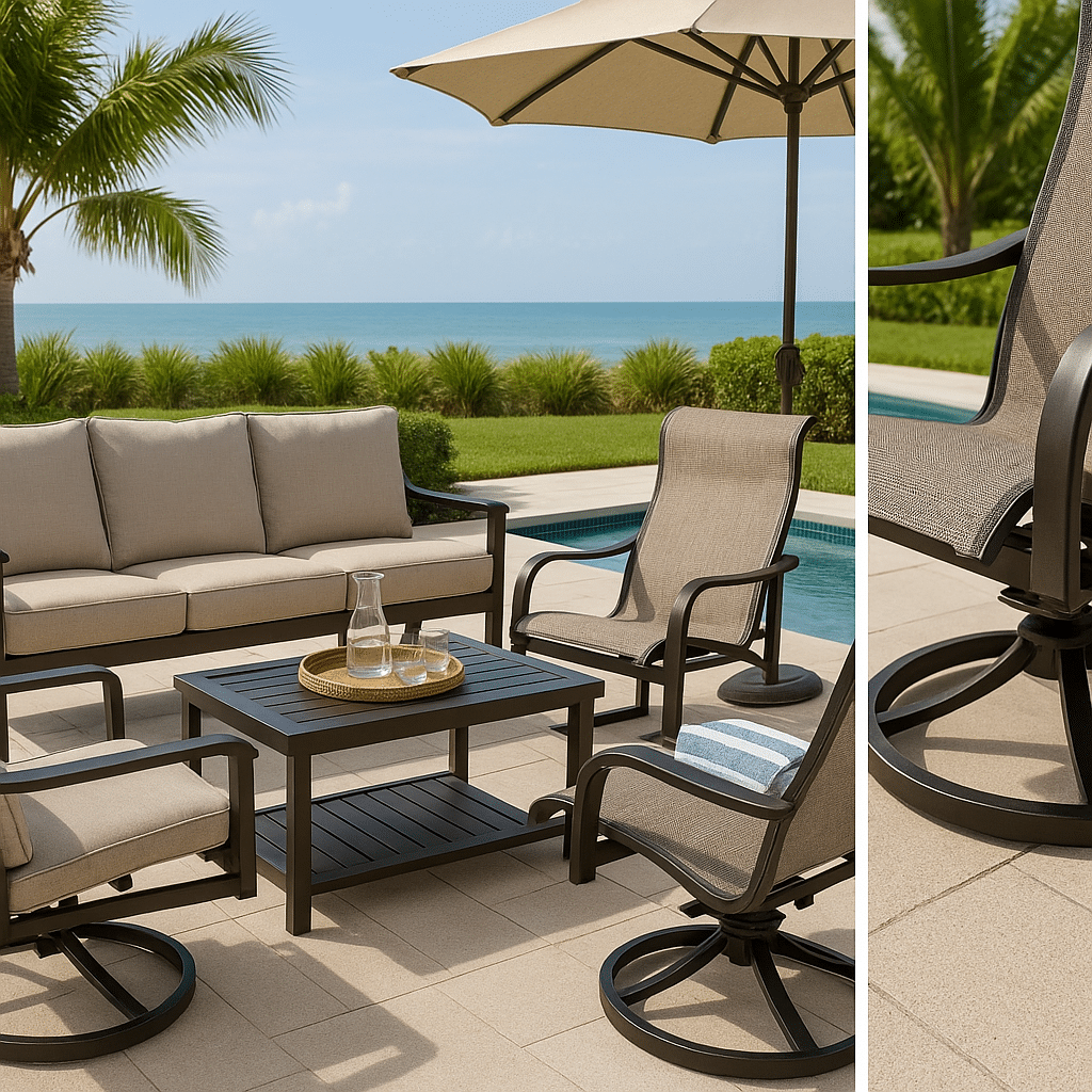 Vacation Rental Patio Furniture for a late summer guest-ready South Florida patio