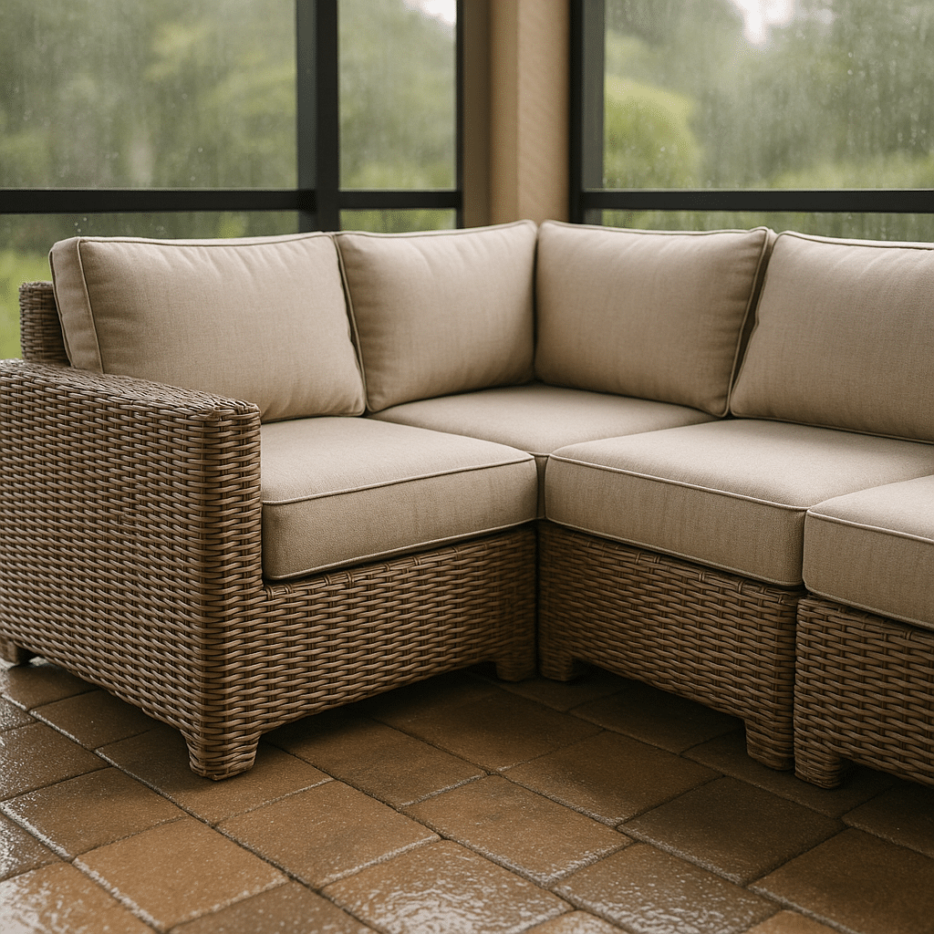 Wicker Sectional Layouts for a rainy season covered South Florida patio