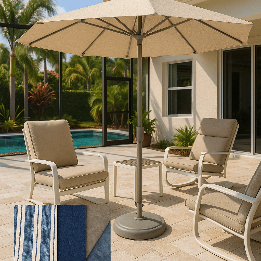 Umbrella Fabric Choices for a Palm Beach County outdoor patio