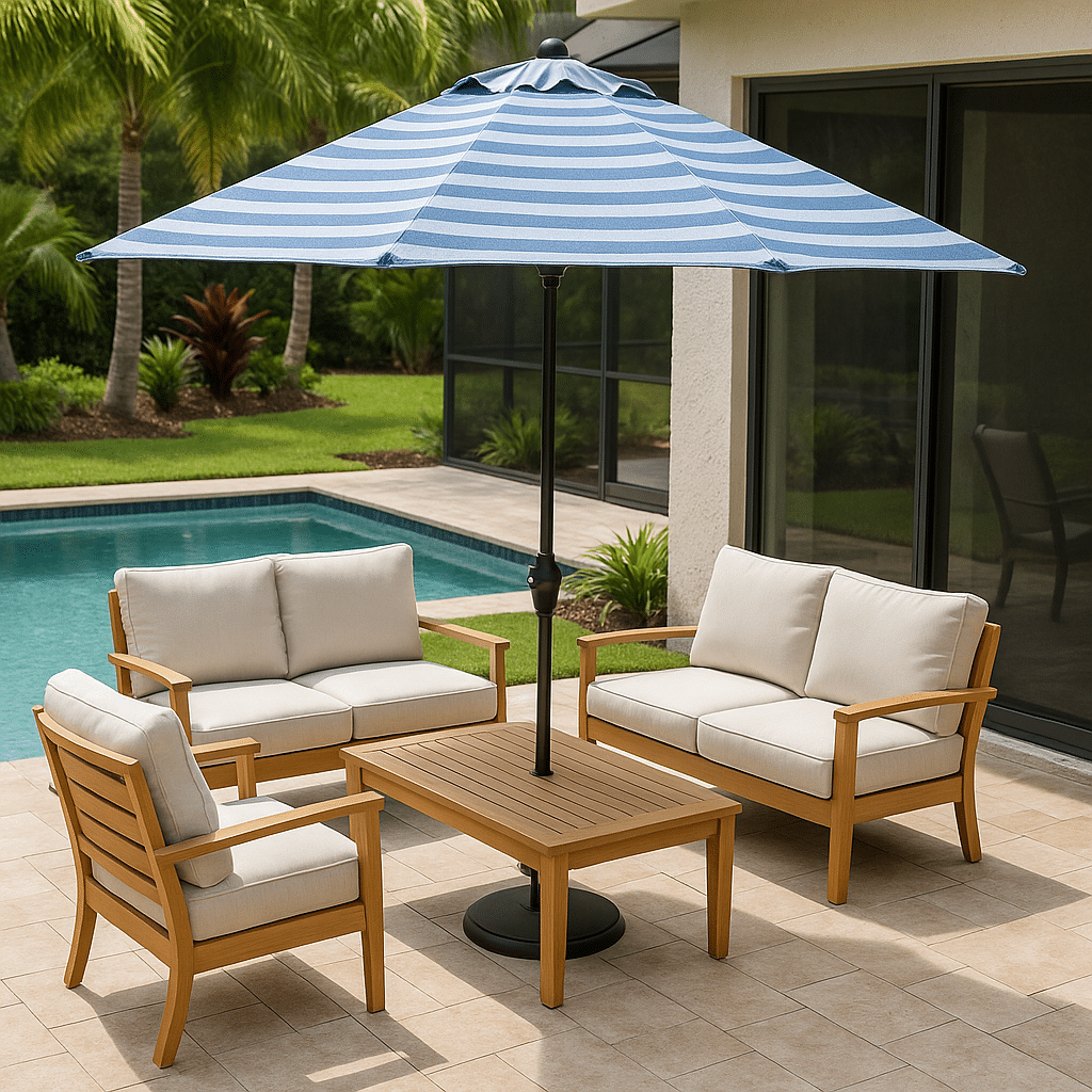 Umbrella Fabric Choices for a Palm Beach County outdoor patio