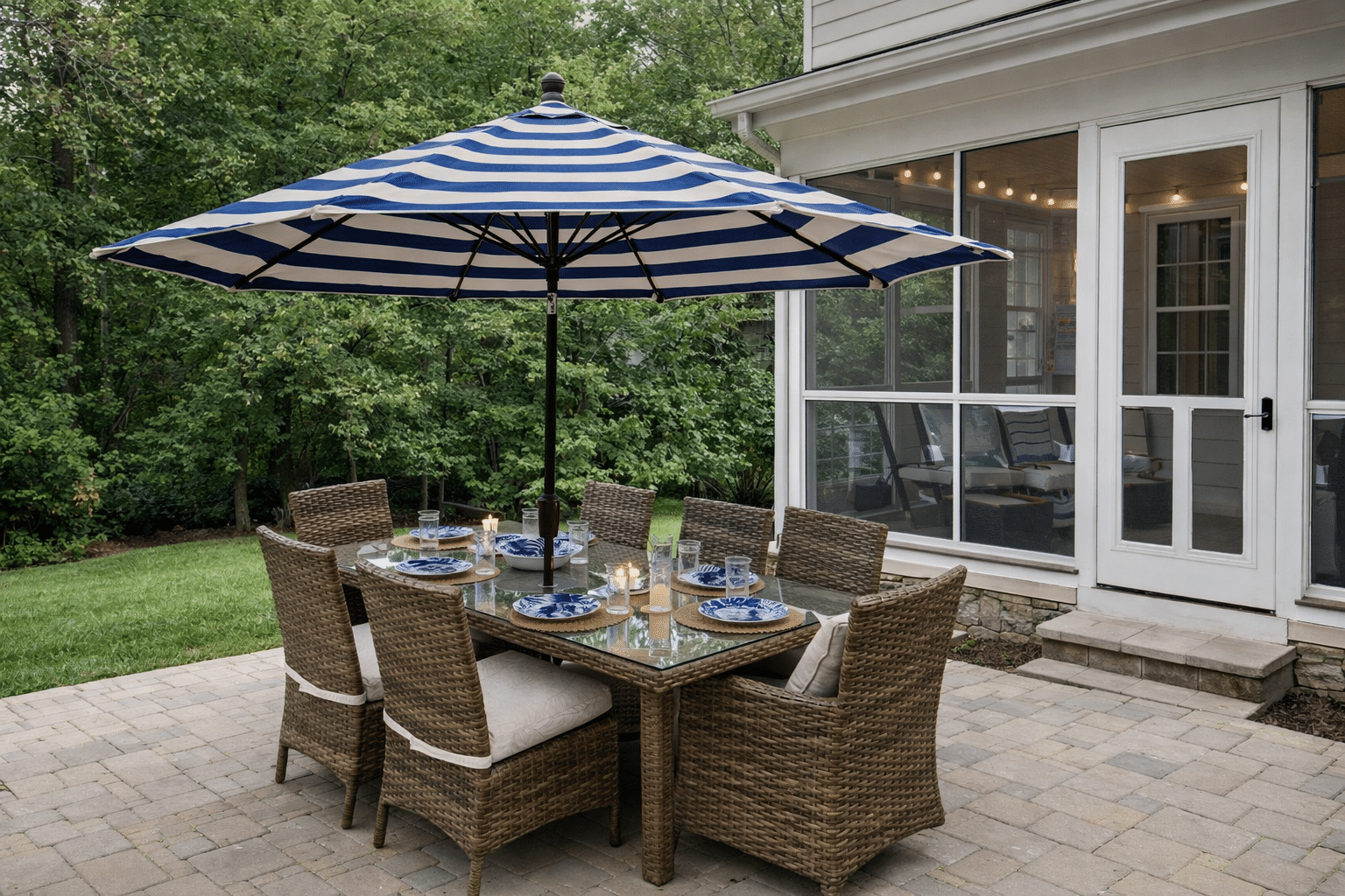Grand Palm Back Patio Dining Set outdoor patio furniture